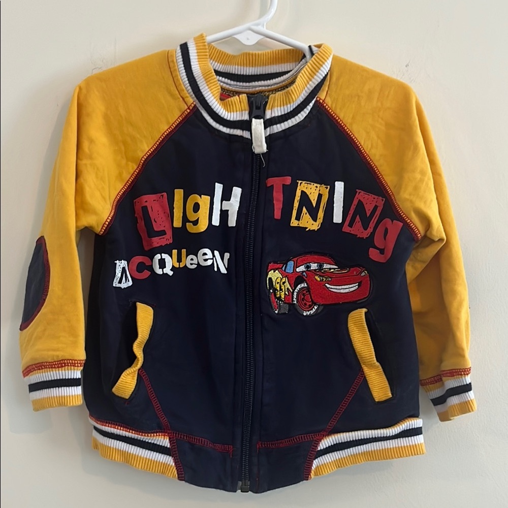 Vintage Pixar Cars Lightning McQueen Zip Sweatshirt 3T Disney‎ 2000s Boys